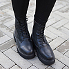 Ботинки женские кожаные  584431 Черные
