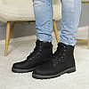 Ботинки зимние кожаные мех 584518 Черные