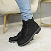 Ботинки зимние кожаные мех 584518 Черные