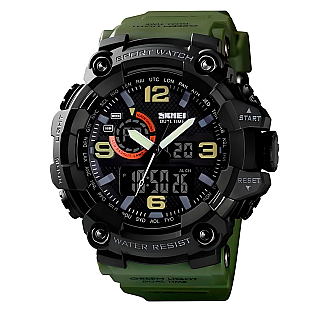 Мужские наручные часы Skmei 586447 Черные зеленые фото 1