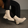 Ботинки кожаные с мехом 587308 Светло-бежевые распродажа