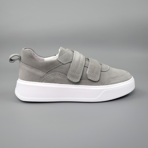 Кеды женские замшевые на липучках 587938 Серые распродажа