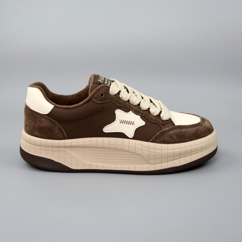 Кеди жіночі шкіряні утепленні 588497 Коричневі