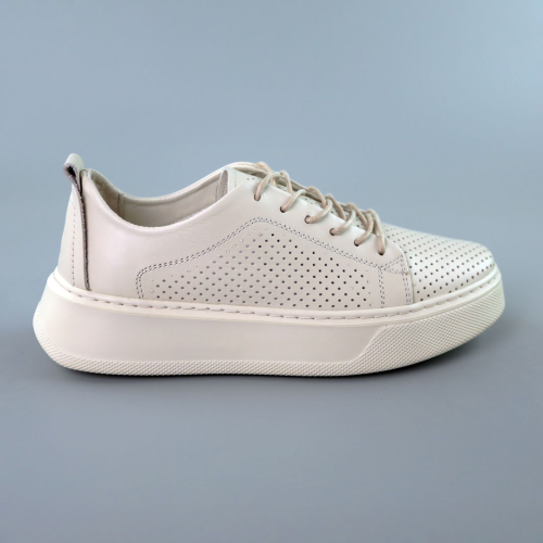 Кеди жіночі шкіряні перфорація 588836 Молочні розпродаж