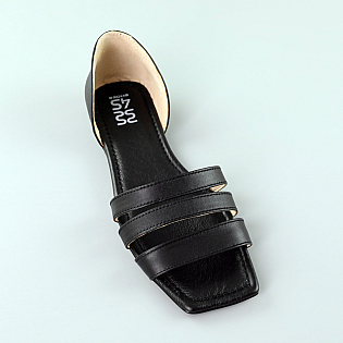 Сандалі жіночі шкіряні 589034 Чорні розпродаж фото 2