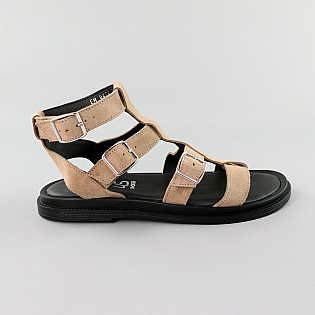 Сандалі жіночі замшеві 588902 Бежеві розпродаж фото 1