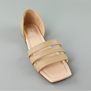 Сандалі жіночі шкіряні 589046 Бежеві розпродаж фото 2