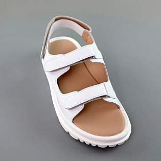 Сандали женские кожаные 589216 Белые распродажа фото 2