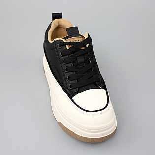 Кеди жіночі шкіряні 589520 Чорні  фото 2