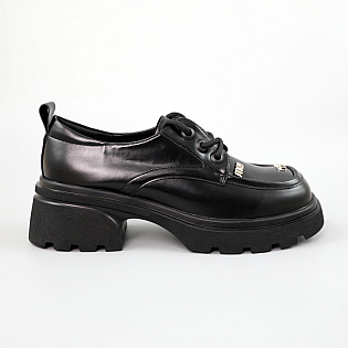 Лоферы женские на тракторной подошве 589503 Черные