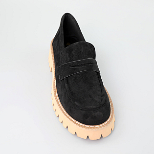 Лофери жіночі на тракторній підошві 589637 Чорні  розпродаж фото 2