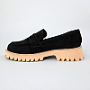 Лофери жіночі на тракторній підошві 589637 Чорні  розпродаж