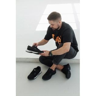 Кроссовки мужские влагостойкие 589977 Черные распродажа фото 2