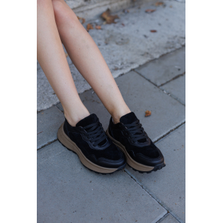 Кроссовки женские кожаные 589929 Черные распродажа фото 2