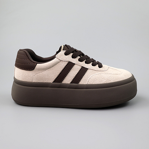 Кеди жіночі замшеві 590137 Бежеві коричневі розпродаж