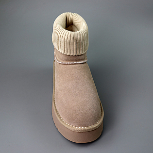 Угги жіночі замшеві 590145 Бежеві фото 2