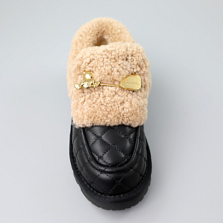 Угги жіночі низькі хутро 590142 Чорні фото 2