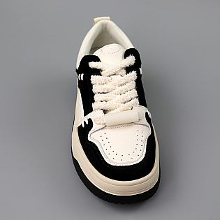 Кеди жіночі шкіряні 590222 Чорно-білі розпродаж фото 2