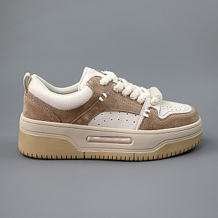 Кеди жіночі шкіряні 590221 Бежево-білі фото 1