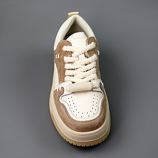 Кеди жіночі шкіряні 590221 Бежево-білі фото 2