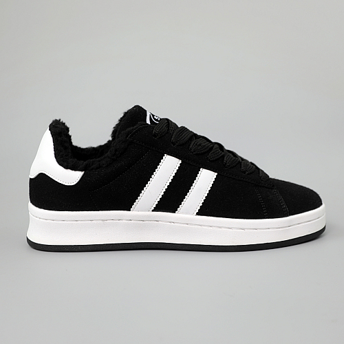 Кеди чоловічі замшеві утепленні 590374 Чорні білі