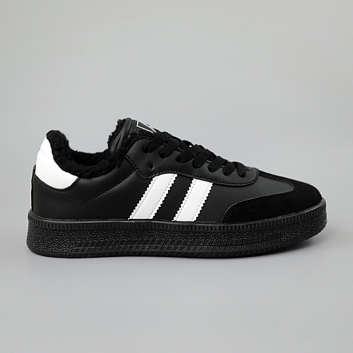 Кеди жіночі замшеві утепленні 590372 Чорні розпродаж