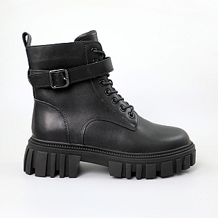 Ботинки женские кожаные 590563 Черные распродажа фото 1