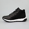 Кроссовки мужские кожаные мех 590016 Черные