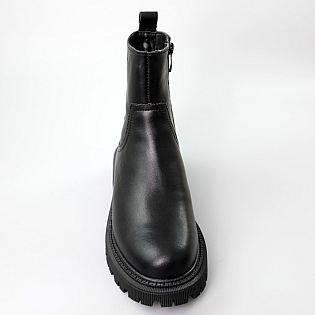 Челсі жіночі шкіряні хутро 590783 Чорні фото 2