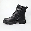 Ботинки женские кожаные мех 590817 Черные