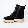 Ботинки женские кожаные мех 590781 Черные