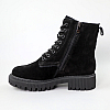 Черевики женские замшевые мех 590810 Черные