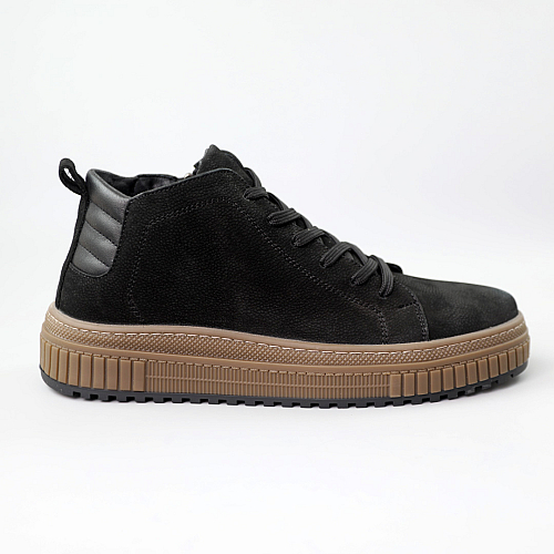 Кеды мужские мех нубук 590937 Черные