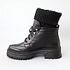 Ботинки женские кожаные мех 590409 Черные