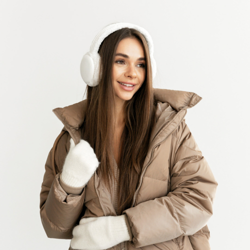 Меховые наушники женские 591060 Белые