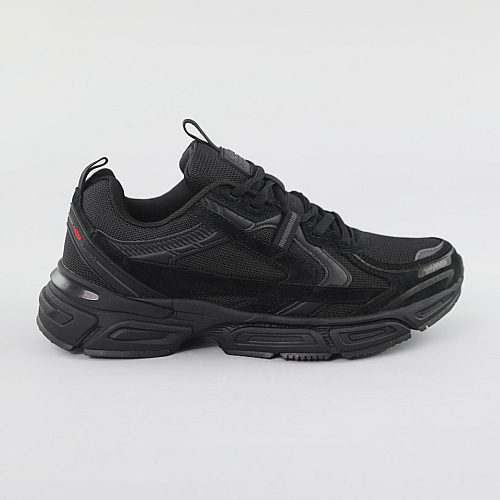 Кроссовки мужские замшевые сетка 591820 Черные