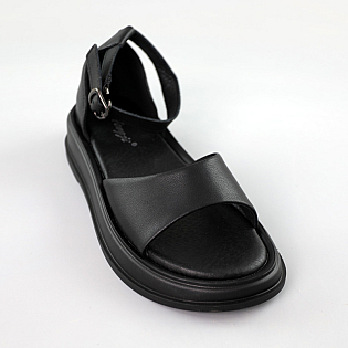 Сандали женские кожа 591874 Черные распродажа фото 2