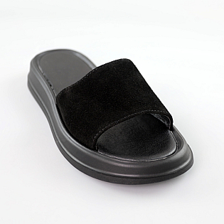 Шльопанці жіночі замша 591964 Чорні фото 2