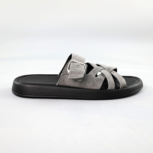 Шлепанцы женские замш 591965 Серые распродажа