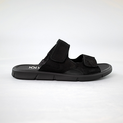 Шльопанці чоловічі нубук 591536 Чорні