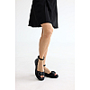 Сандали женские кожа с закрытой пятой 591649 Черные распродажа