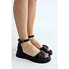 Сандали женские кожа с закрытой пятой 591649 Черные распродажа