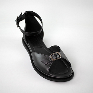 Сандали женские кожа с закрытой пятой 591647 Черные распродажа фото 2