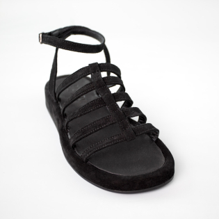 Сандали женские замш 591913 Черные фото 2