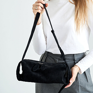 Сумка женская замшевая 591139 Черная фото 1