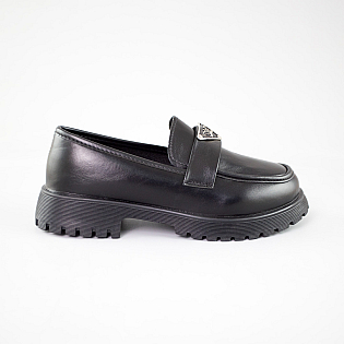 Лофери жіночі на тракторній підошві 592710 Чорні розпродаж фото 1