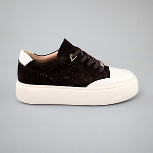 Кеди жіночі замшеві 592629 Коричневі розпродаж фото 1