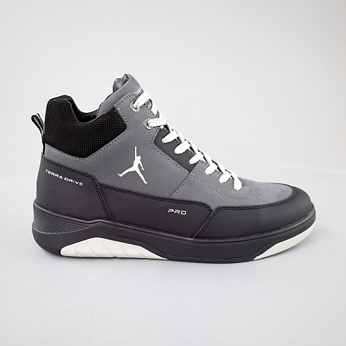 Ботинки мужские зимние кожаные 592509 Серые