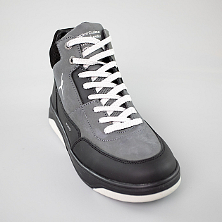 Ботинки мужские зимние кожаные 592509 Серые фото 2