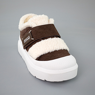 Кеди жіночі замшеві хутро 592876 Коричневі фото 2